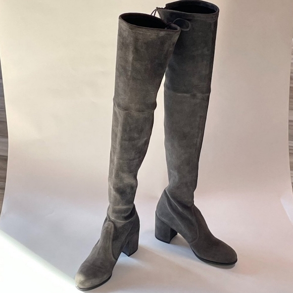 10.5 Stuart Weitzman Genna Suede Over-the-Knee Boot (Women) - Picture 3 of 6